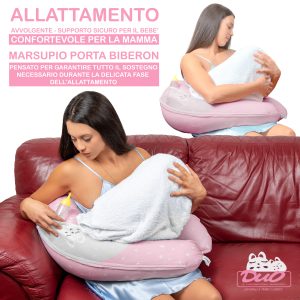 DUO CUSCINO GRAVIDANZA CON MARSUPIO ROMANTICO - immagine 5